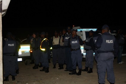 The heavy police presence in Alex.
