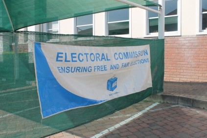 Simone19vote1: the Independent Electoral Commission sign outside the voting station at Crawford College Lonehill.