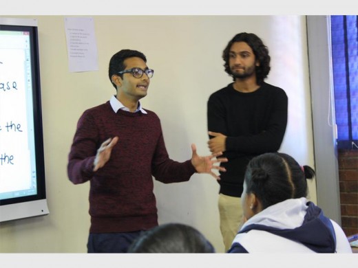 SHIVAD Singh makes a point during the presentation as his colleague, Fuaad Coovadia listens in.