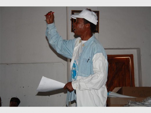 Secretary general of Alpoa Jacky Segopa, makes a point at the meeting.