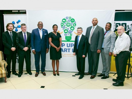 Dr Marko Saravanja, CEO of Regenesys Business School; Prof. Owen Skae, associate professor and director at Rhodes University; David Makhura, Premier of Gauteng; Faith Khanyile, CEO of WDB Investment Holdings; Martin Sweet, managing director at Primestars Marketing; Thurgen Naidoo, head of enterprise development sustainability at Sasol; Panyaza Lesufi, Gauteng MEC for Education; and Prof. Barry Dwolatzky, director of the Joburg Centre for Software Engineering.