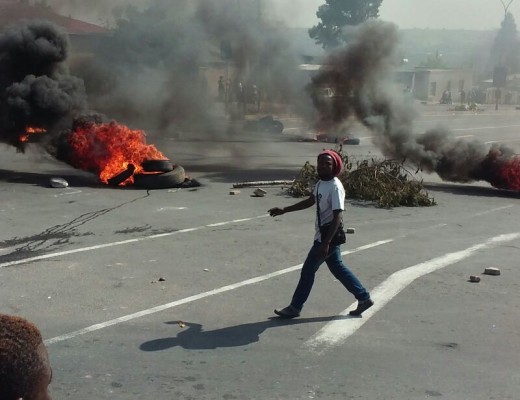 Protesting students cause  a disruption outside CJC.